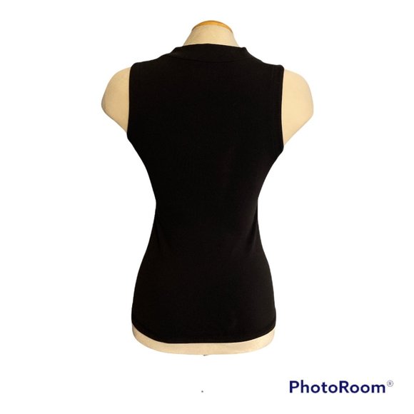 ONE TOOTH Black Workout Tank Top Size Small Very Stretchy V Neck 🇨🇦 - Picture 5 of 7